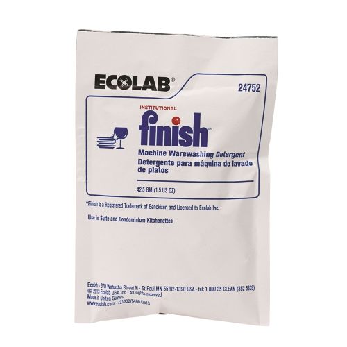 Ecolab® Finish Powder Machine Dishwasher Detergent, 1.5oz Packet, #6124752